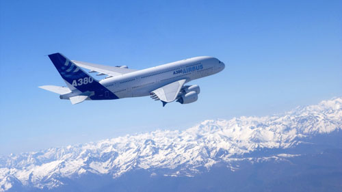 самолет, Airbus A380, небо