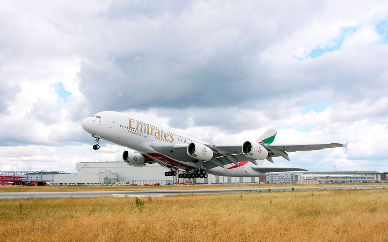 emirates, A380, airbus, самолет